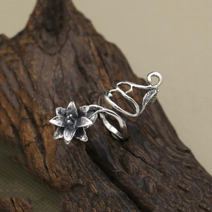 Lucky Flower Sterling Silver Wrap Ring