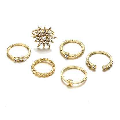 Majestic Golden Sun Ring Set