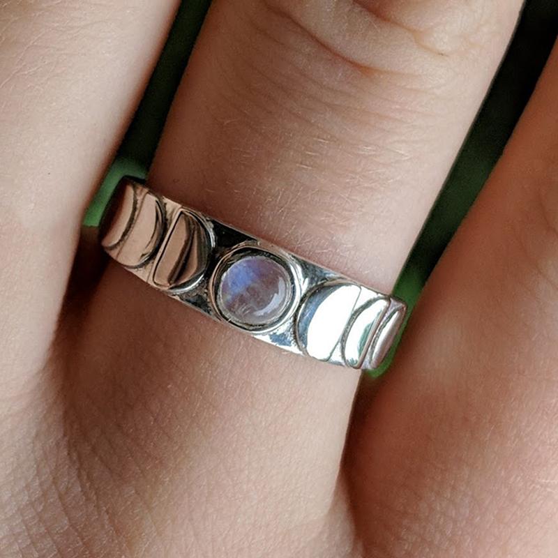 Moon Cycles Moonstone Ring