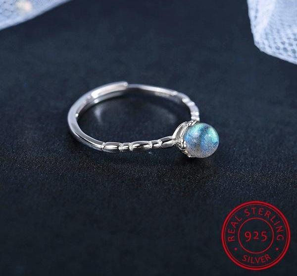 Mystic Moonstone Silver Ring