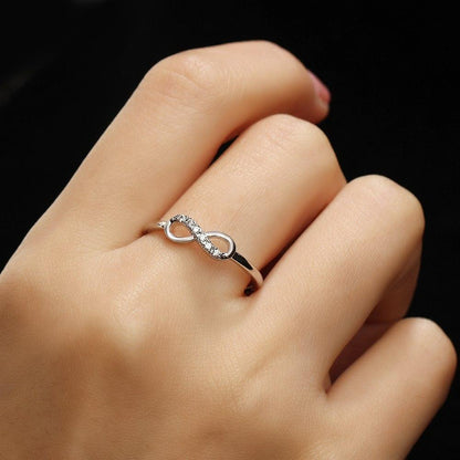 Rhinestone Infinity Ring