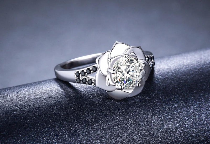 Romantic Flower Silver Ring