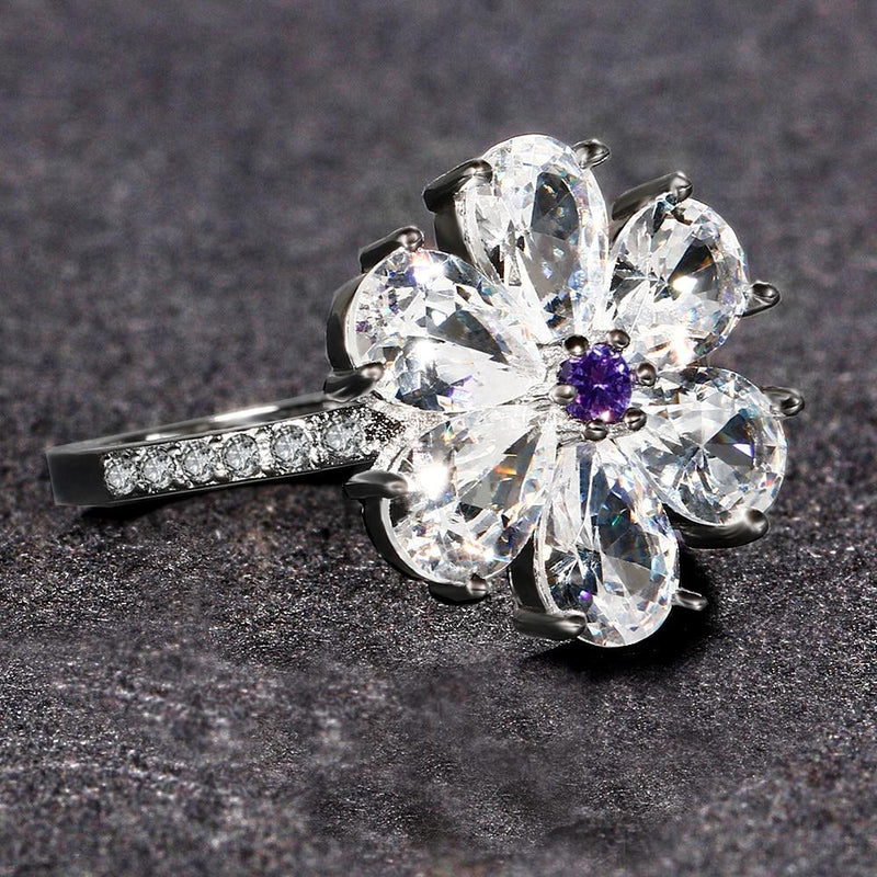 The Sparkling Flower Silver Ring