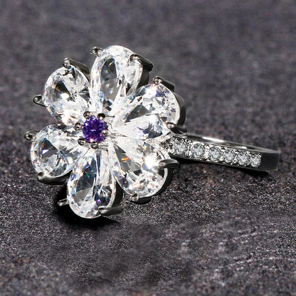 The Sparkling Flower Silver Ring