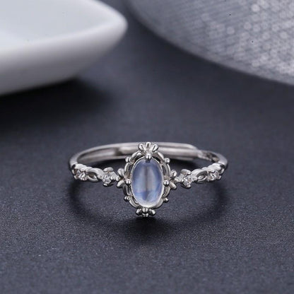 Victorian Natural Moonstone Silver Ring