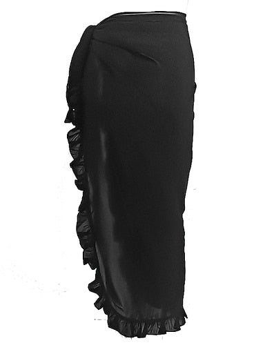 Normal Swimwear Cover Up Swim Shorts Wrap Swimsuit Ruffle Vacation Pure Color Bathing Suits