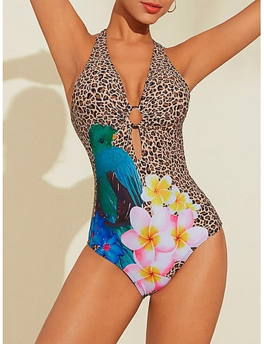 Leopard Ring Triangle Bikini Swimsuit