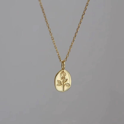 Vicky Rose Coin Necklace in Gold