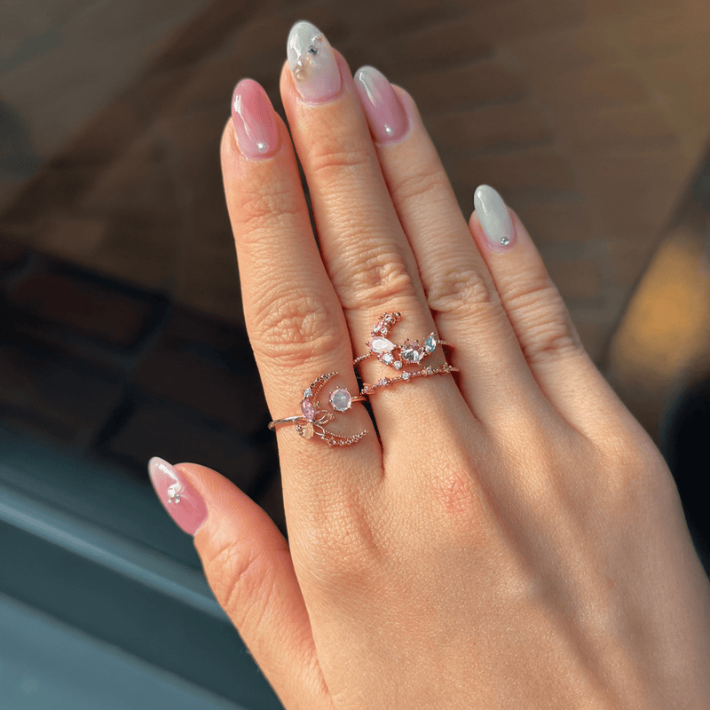 Rosy Moonflower Ring