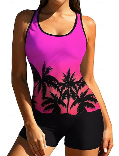 Standard Rash Guard One Piece Surfing Suit Bathing Suit Tropical Color-blocking Zip Up With Built in Bra Removable Pad Uv Sun Protection Upf50+ Ultra Light (ul) Sleeveless Long Sleeve