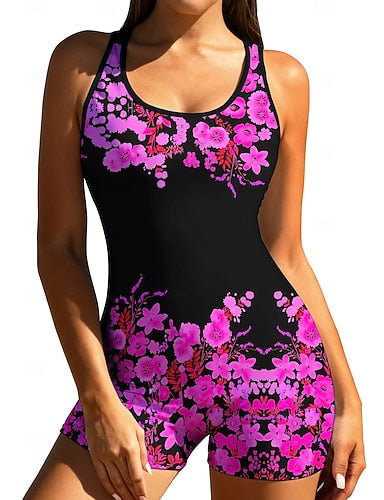 Rash Guard One Piece Surfing Suit Bathing Suit Tropical Color-blocking Zip Up With Built in Bra Removable Pad Uv Sun Protection Upf50+ Ultra Light (ul) Long Sleeve Swimwear Bodysuit