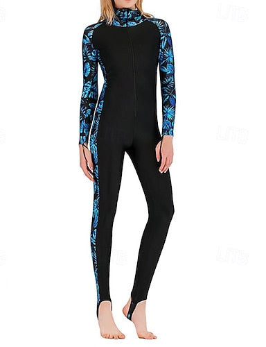 Rash Guard Full Body Swimwear Dive Skin Suit Patchwork Front Zip Hooded Upf50+ Quick Dry High Elasticity Long Sleeve Swimwear Surfing Diving Snorkeling Summer