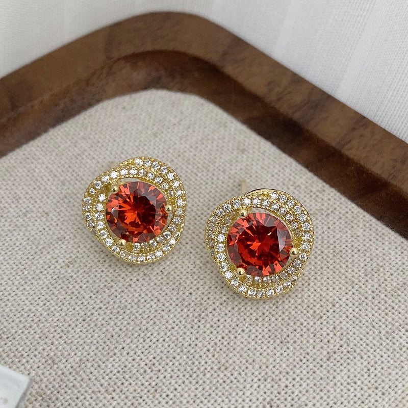 Ivana Ruby Stud Earrings