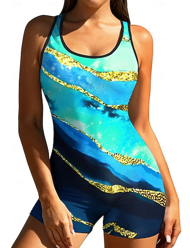 Medium Rash Guard One Piece Surfing Suit Bathing Suit Abstract Marble Color-blocking Zip Up With Built in Bra Removable Pad Uv Sun Protection Upf50+ Ultra Light (ul) Sleeveless Long Sleeve