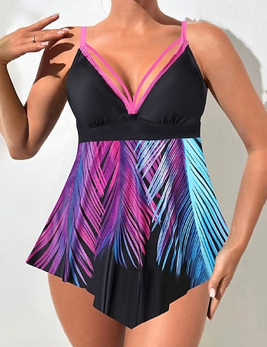 Swimwear 2 Piece Briefs Swimsuit Backless Vacation Beach Wear V Neck Sleeveless Bathing Suits