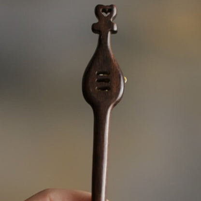 Sandalwood Rabbit Hairpin | Auspicious Cloud Chinese Hairpin