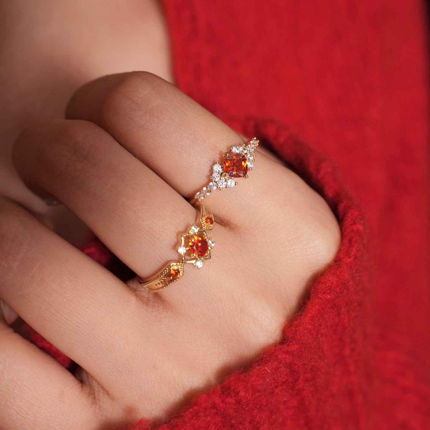 Scarlet Baroque Ring