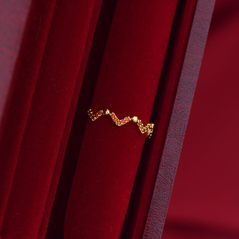 Scarlet Chevron Ring