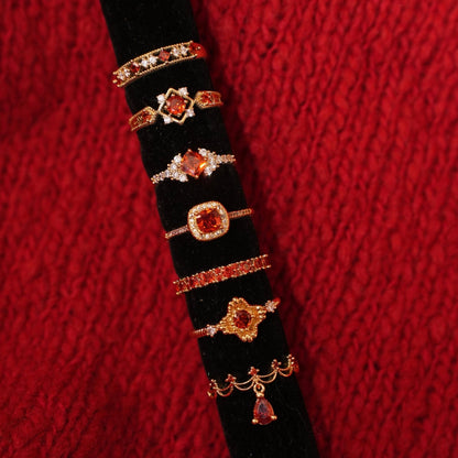 Scarlet Lattice Ring