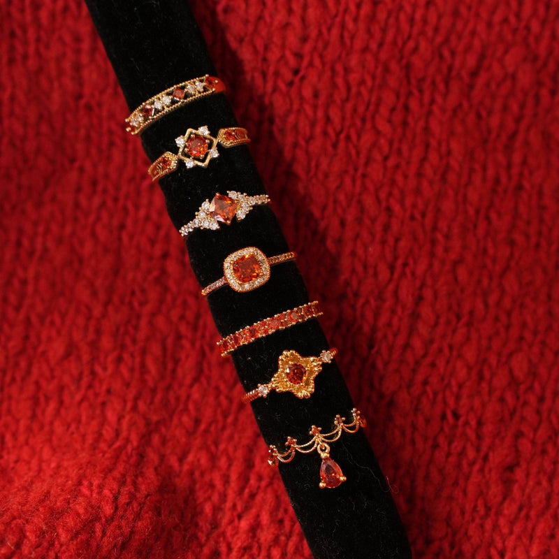 Scarlet Lattice Ring