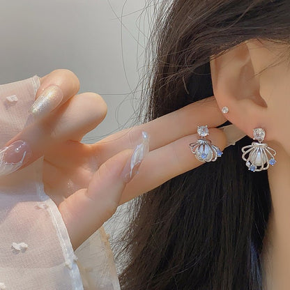 Silver Seashell Earrings