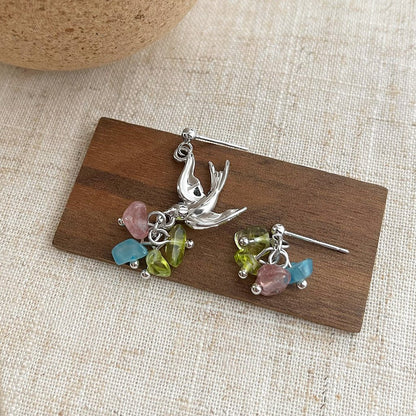 Spring Bird Quartz Earrings