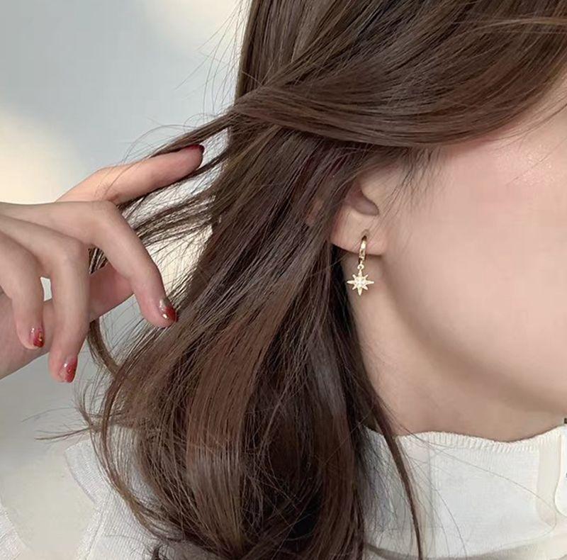 Star Moon Huggie Earrings