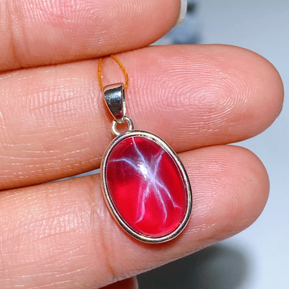 Star Ruby Pendant Spiritual Necklace 15-25mm Healing Crystal