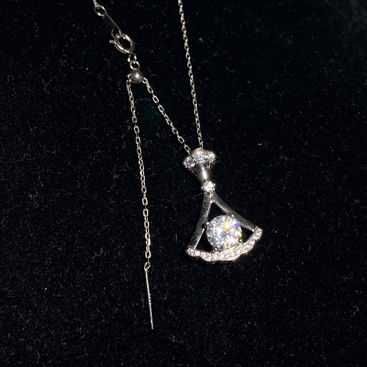 Sterling Silver Moissanite Pendant 1-5ct Spiritual Healing