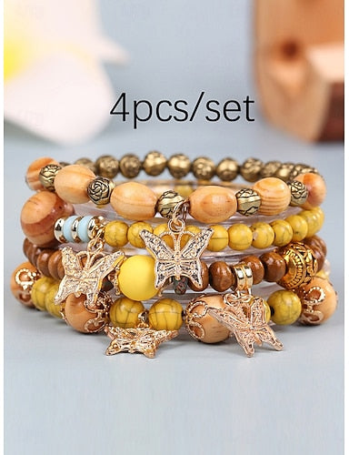 Style Ball Personalized Wood Bracelet Jewelry Light Mix / Yellow / Army Green for Holiday