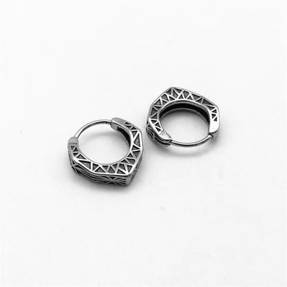 Titanium Steel Viking Hoop Balance Earrings