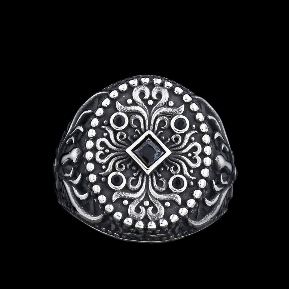 Turkish Signet Pattern Totem Ring