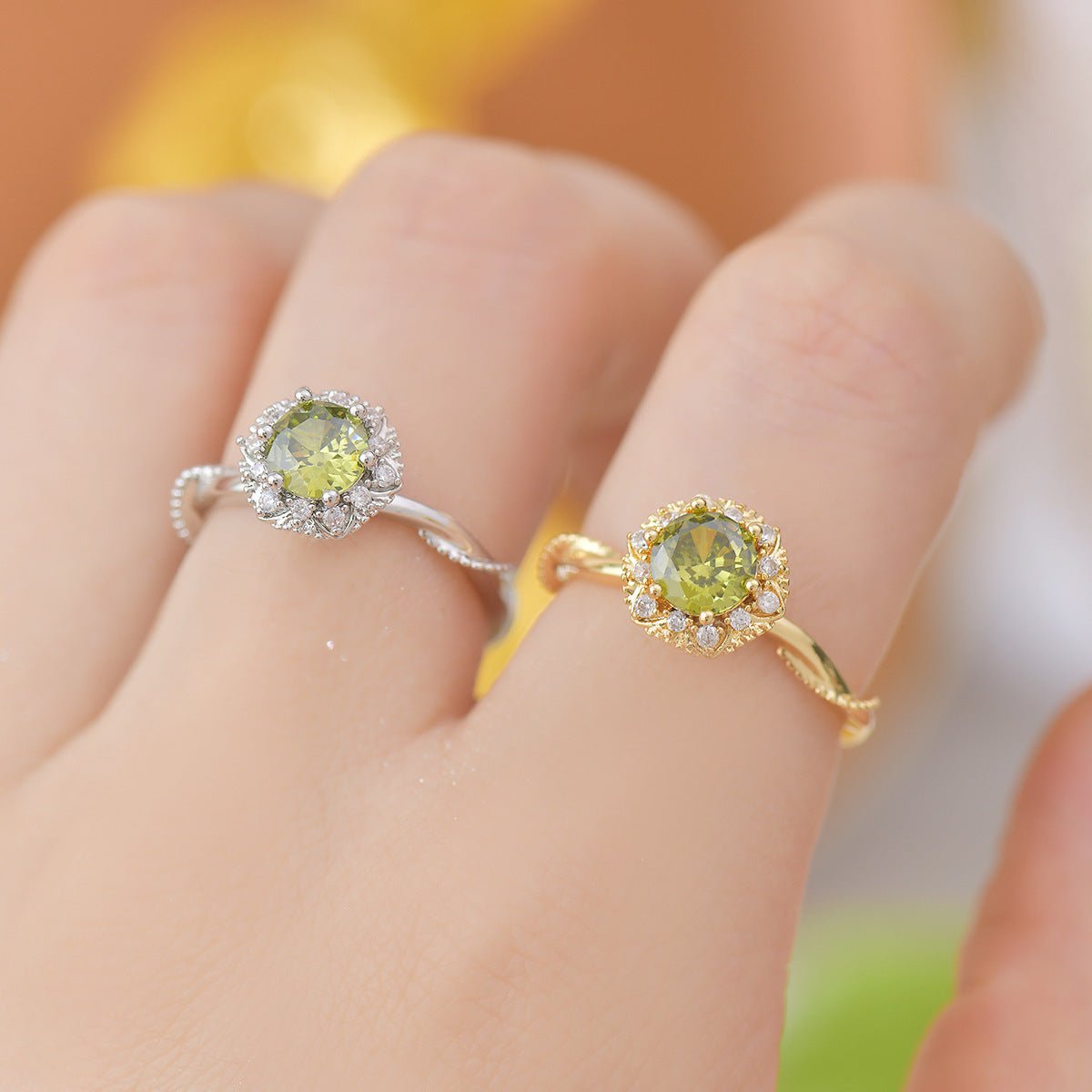 Twist Peridot Ring in Silver
