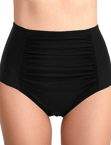Swim Shorts High Waisted Bikini Bottom One Pieces Colored Brief Leg Quick Dry Elastic Bottoms Surfing Beach Swimming Summer