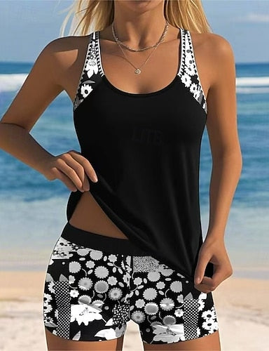 Swimwear 2 Piece Swimsuit Vacation Sleeveless Bathing Suits