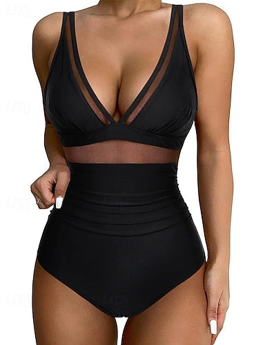 Rash Guard Bathing Suit One Piece Swimsuit Colored Leoprint Uv Protection Elastic Sleeveless Swimwear Swimsuit Surfing Diving Swimming Summer