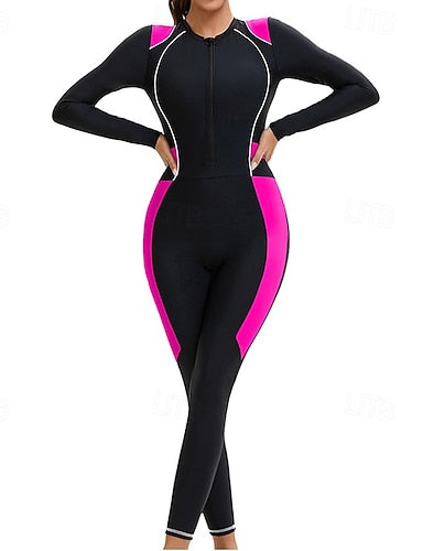 Rash Guard Full Body Swimwear Dive Skin Suit Patchwork Upf50+ Quick Dry High Elasticity Long Sleeve Swimwear Surfing Diving Snorkeling Summer