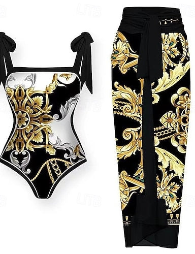 Swimwear 2 Piece Monokini Swimsuit Thong One Piece Tummy Control High Waist Slim Backless Vacation Beach Wear Scoop Neck Sleeveless Bathing Suits