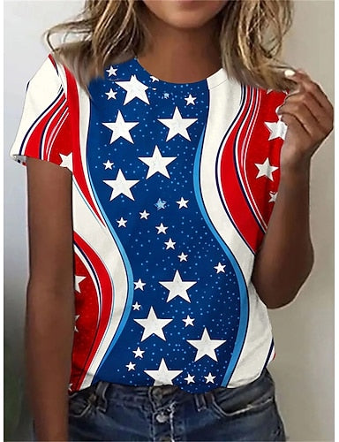Independence Day American Swimwear One Piece High Cut Swimsuit Beach Wear Summer Graphic Flag U Neck Sleeveless Bathing Suits