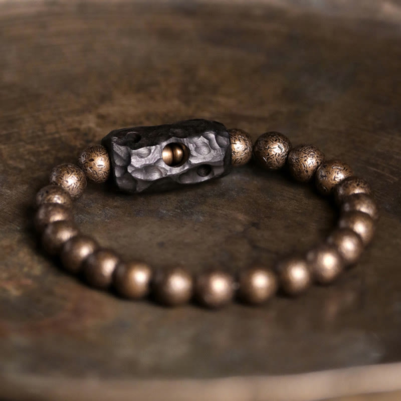Ebony Wood Copper Balance Spiritual Bracelet 15cm