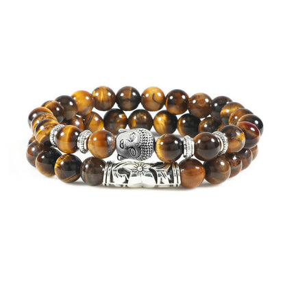 Tiger Eye & Red Turquoise Protection Bracelet Set