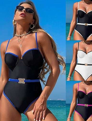 Tankini 2 Piece Swimsuit Underwire Tummy Control High Waist Slim Backless Vacation Beach Wear Color V Neck Sleeveless Bathing Suits