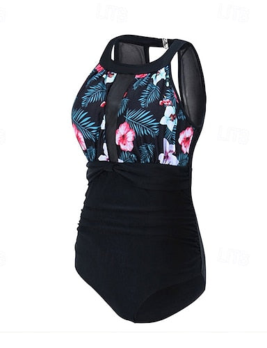 One Piece Swimsuit Mesh Swimwear Swimwear Light Pink Pink Breathable Quick Dry Sleeveless - Swimming Surfing Snorkeling Summer