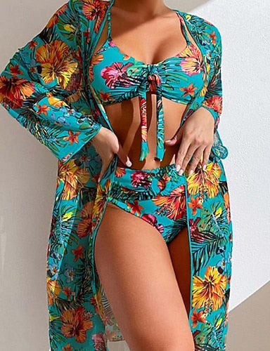 Swimwear Bikini Swimsuit Vacation Long Sleeve Bathing Suits
