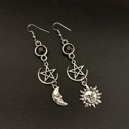 Mystical Pentacle Amulet Drop Earrings