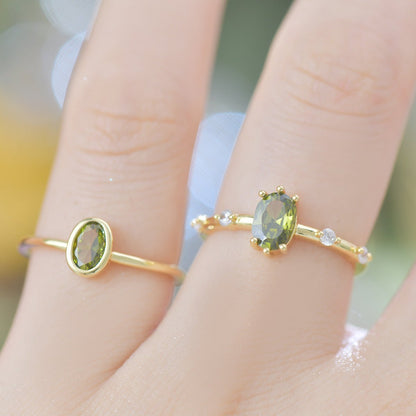 Verde Oval Bezel Ring