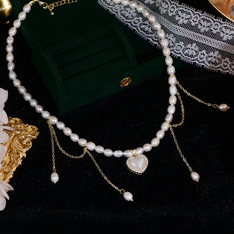Jane Heart Pearl Choker Necklace