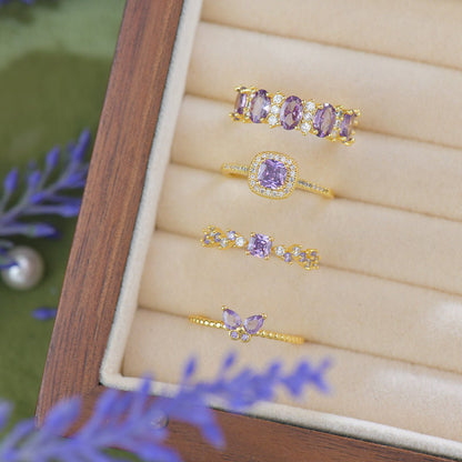 Violet Halo Ring