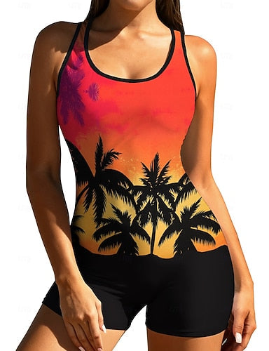 Standard Rash Guard One Piece Surfing Suit Bathing Suit Tropical Color-blocking Zip Up With Built in Bra Removable Pad Uv Sun Protection Upf50+ Ultra Light (ul) Sleeveless Long Sleeve