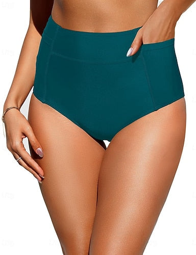 Stretchy Boxer Shorts Swimsuit Stretchy Boxer Shorts Briefs High Waist Vacation Beach Wear Color Sleeveless Bathing Suits